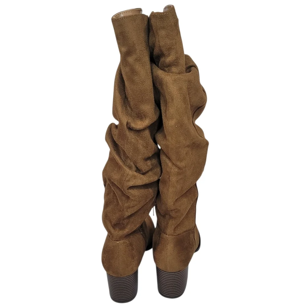 Brown Suede Knee-High Boots New 8